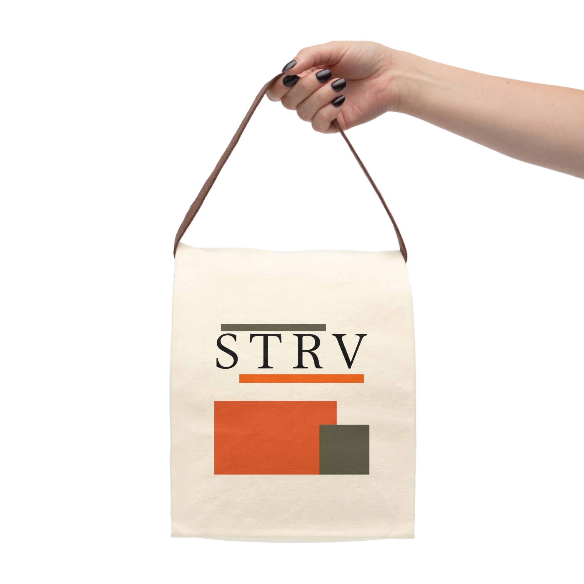 S T R V Canvas Bag with Strap - Stay True, Vibe Real at Mealtime