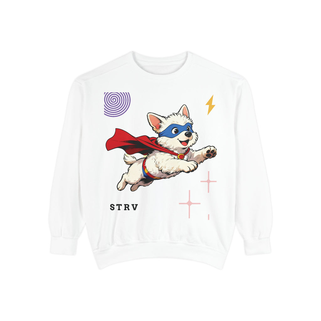 Super Pup Sweatshirt, Cozy Dog Lover Gift, Pet-Themed Apparel, Fun Graphic Crewneck, Unique Birthday Present